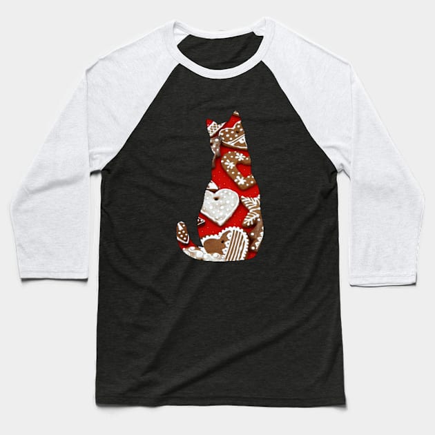 Cat in ginger bread Baseball T-Shirt by reesea